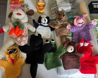 Hand crocheted puppets