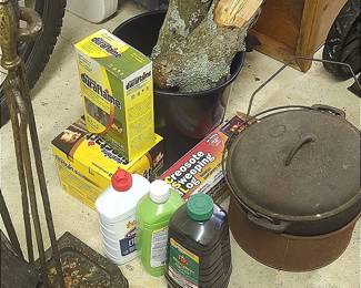 Cast Iron Dutch Oven, Fireplace Tools, Misc Other Fire Supplies