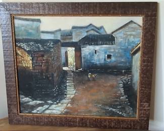 Village Scene Painting