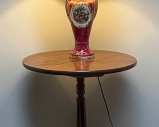 Vintage Lamp and Pedestal Table