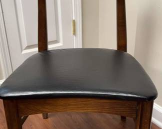 06 MCM Basset Wood Faux Leather Chair