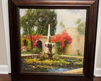 Oil Painting Water Fountain