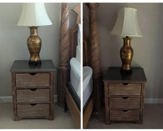 Pair Of Nightstands And Matching Lamps