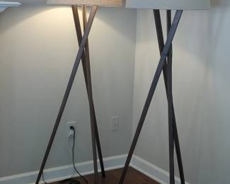 Two Tripod Floor Lamps
