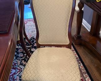Thomasville, dining chairs, mahogany, and upholstered