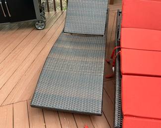 Chaise lounges with cushions 