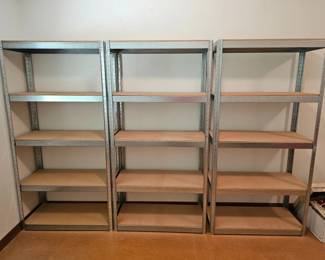 99 SetOf3Matching5ShelfStorageRacks