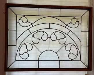 10 WoodFramedHangingLeadedBeveledGlassPanel