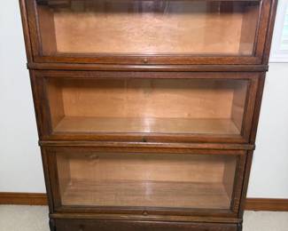 259 AntiqueThreeSectionBarristerBookcasewithDrawer
