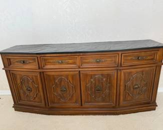 76 DrewNaturalFinishBlackSlateTopCredenza