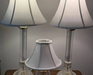 121 CutCrystalandBrassLampTrio