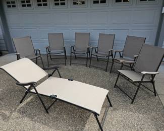 201 6FoldingPatioDeckChairs1FoldingChaiseLoungeChair