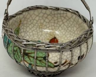 271 AwajiWareBowlwithSilverBasketweave