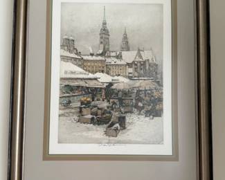 85 RobertKasimirMunichViktualienmarktSignedEtching