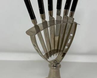 298 UchatiusBronceSetof6sixFruitKnives1920s