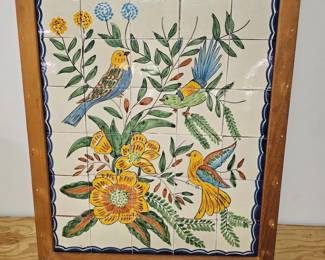289 FramedHandPaintedCeramicTileMural