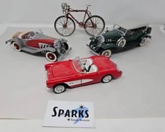 181 3DieCastClassicCarsBicycle