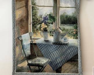 225 MorningBlueGardenWindowViewofTheLakeTapestryWallHangi