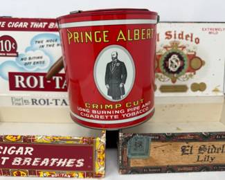 228 1926SealedPrinceAlbertTobaccoTinVintageCigarBoxes