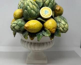 147 VintageItalianMojolicaTopiaryArtichokesLemons