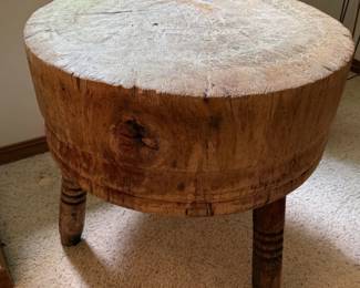 1 Antique32RoundFreestandingButcherBlock