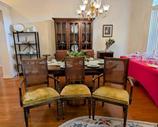 MCM Curved Glass CHINA Cabinet - $425 - 56" wide, 19 deep (at bottom), 12" top cabinet 12" deep, 76" tall. Has drawers inside bottom of cabinet.