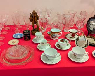 Some items on this table have been sold.