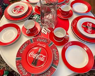 Vintage Coca-Cola collectibles diner table Coca-Cola plates