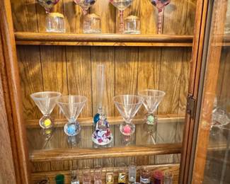 Stemware glassware and shot glass collection