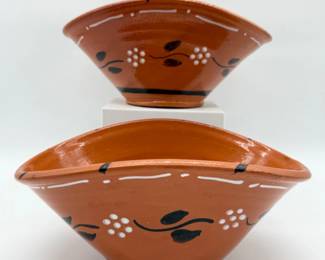 67 HandPaintedTerracottaBowlswFloralDesign