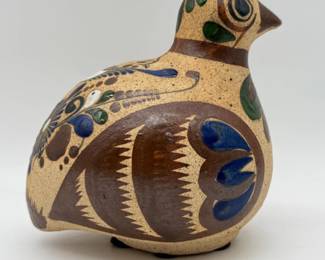 29 HandPaintedTonalaPotteryBirdSigned