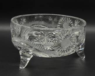 83 VintageCutGlassCrystalBowlFooted
