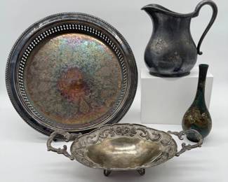 114 GroupofSilverPlatedDishware