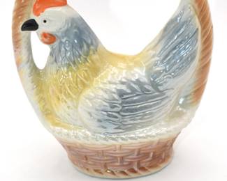 Hen in basket