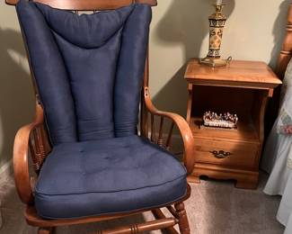 MAPLE ROCKING CHAIR AND SIDE TABLE