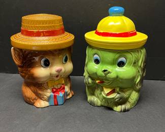 VINTAGE DOG COOKIE JARS