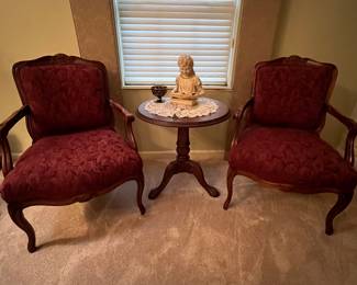 BURGUNDY CHERRY ARM CHAIRS