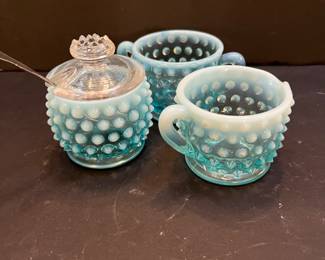 FENTON HOBNAIL CONDIMENT SET