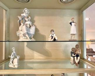 Lladro "Mother with Children" Figurine, Bing Grondahl "Little Boy with Blocks" Figurine, Bing Grondahl "Nurse" Figurine, Lladro "Shepherdess with Dove" Figurine, Bing Grondahl "Tom & Willy" Figurine
