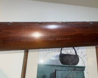Carved Wood New Zealand War Canoe - Signed by Artist