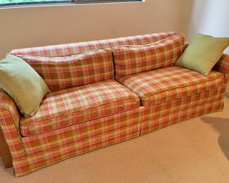 Red, Yellow & Green Plaid Sofa