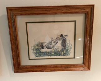 Framed Cat Print by J.S. Carmichael 