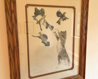 Framed Cat Print by J.S. Carmichael 