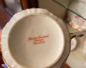 Theodore Haviland Limoges Pink Rose Teacup & Saucer