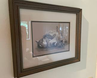 Framed & Matted Cat Print by Valerie Pfeiffer