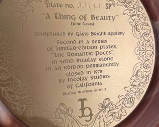 Incolay Stone "A Thing of Beauty" Decorative Plate