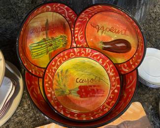 Certified International JS/KMR Pasta Bowls & Serving Bowl