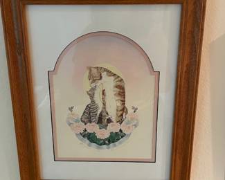 Framed Cat Print by J.S. Carmichael 