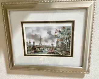 Framed & Matted "Paris Tour Eiffel Pont Alexandre III" Print