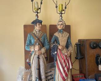 Pair of patriotic lamps